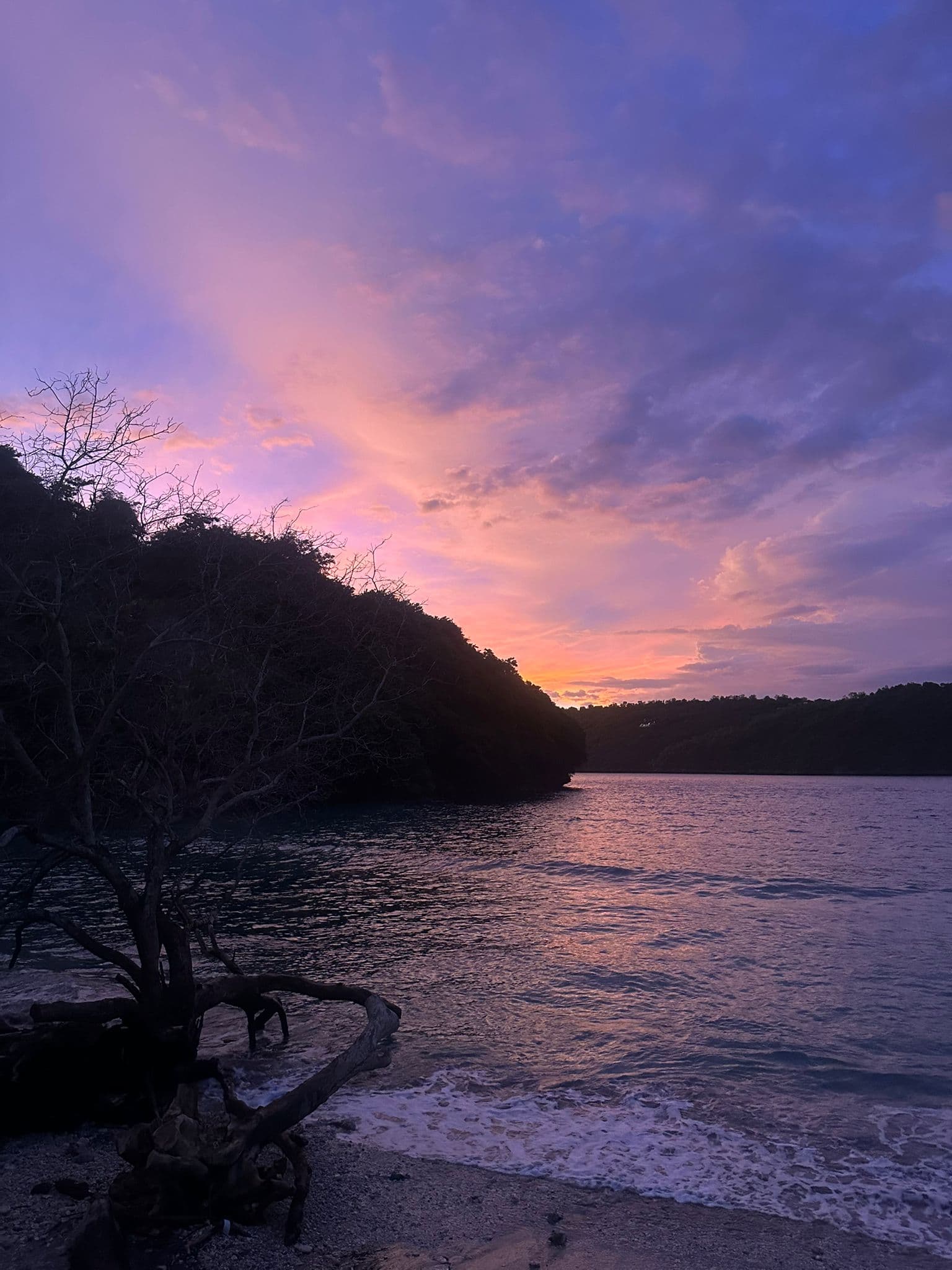 Gamat Bay cove from above