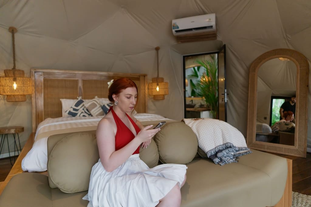 Interior view of the Gamat Bay Resort dome villa