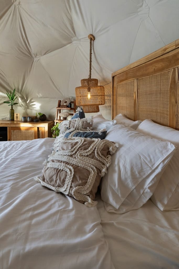 Luxurious bed interior Gamat Bay Resort